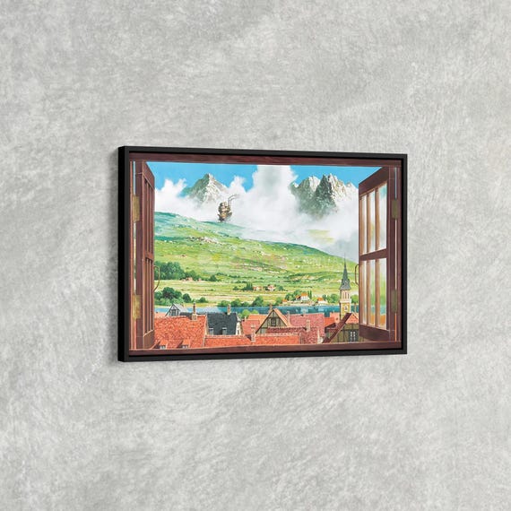 Howls Moving Castle Canvas Wall Art Poster Anime Decor Ghibli