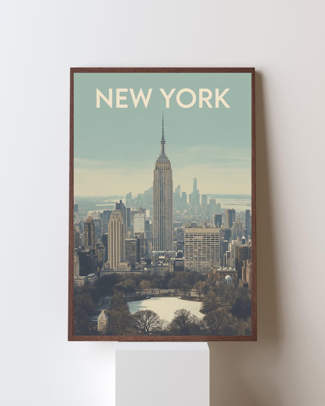 New York City Empire State Building Skyline Retro Travel Poster
