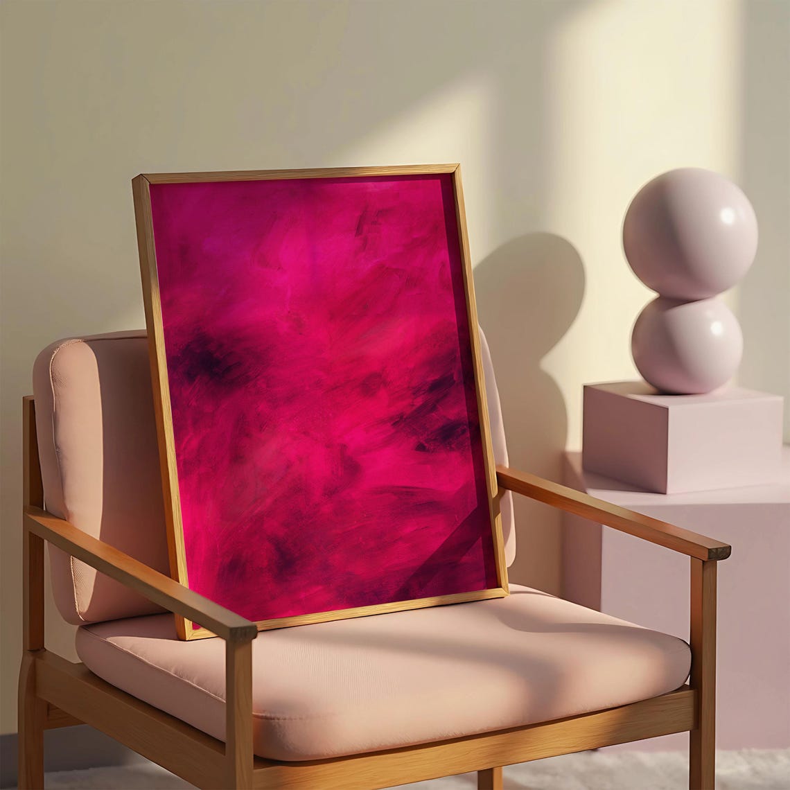 Magenta Pink Textured Bold Abstract Modern Statement Art Poster