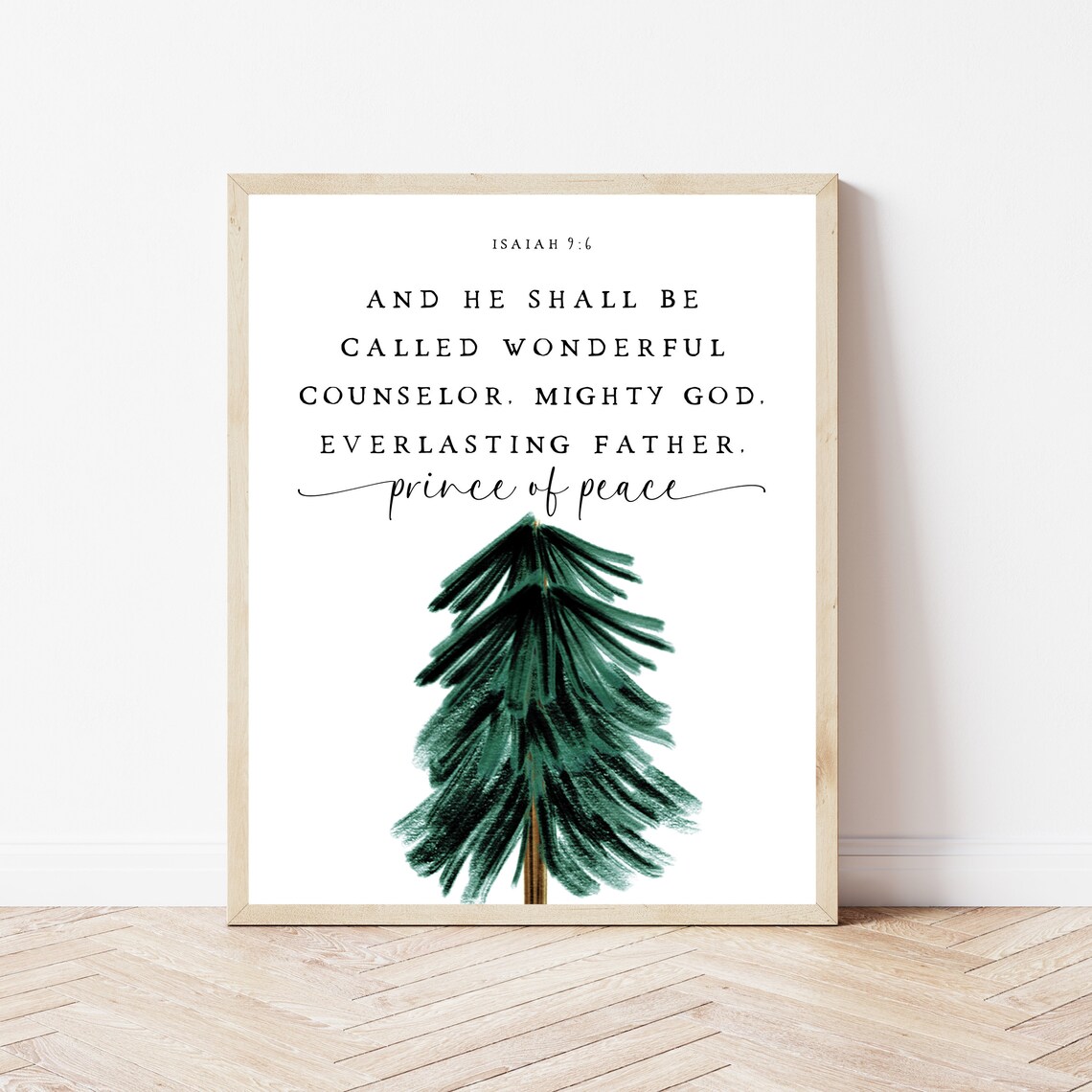 Bible Verse Christmas Art Print, Isaiah 9:6
