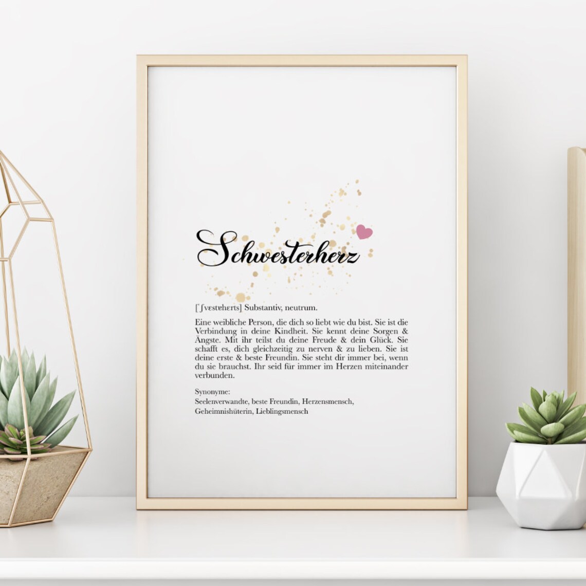 Sister Heart Gift, Sister Definition Poster