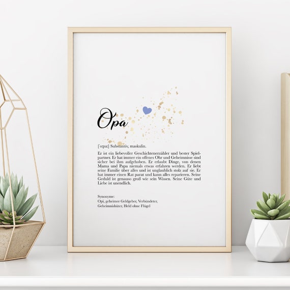 Grandpa Definition Poster, Gift for Grandpa