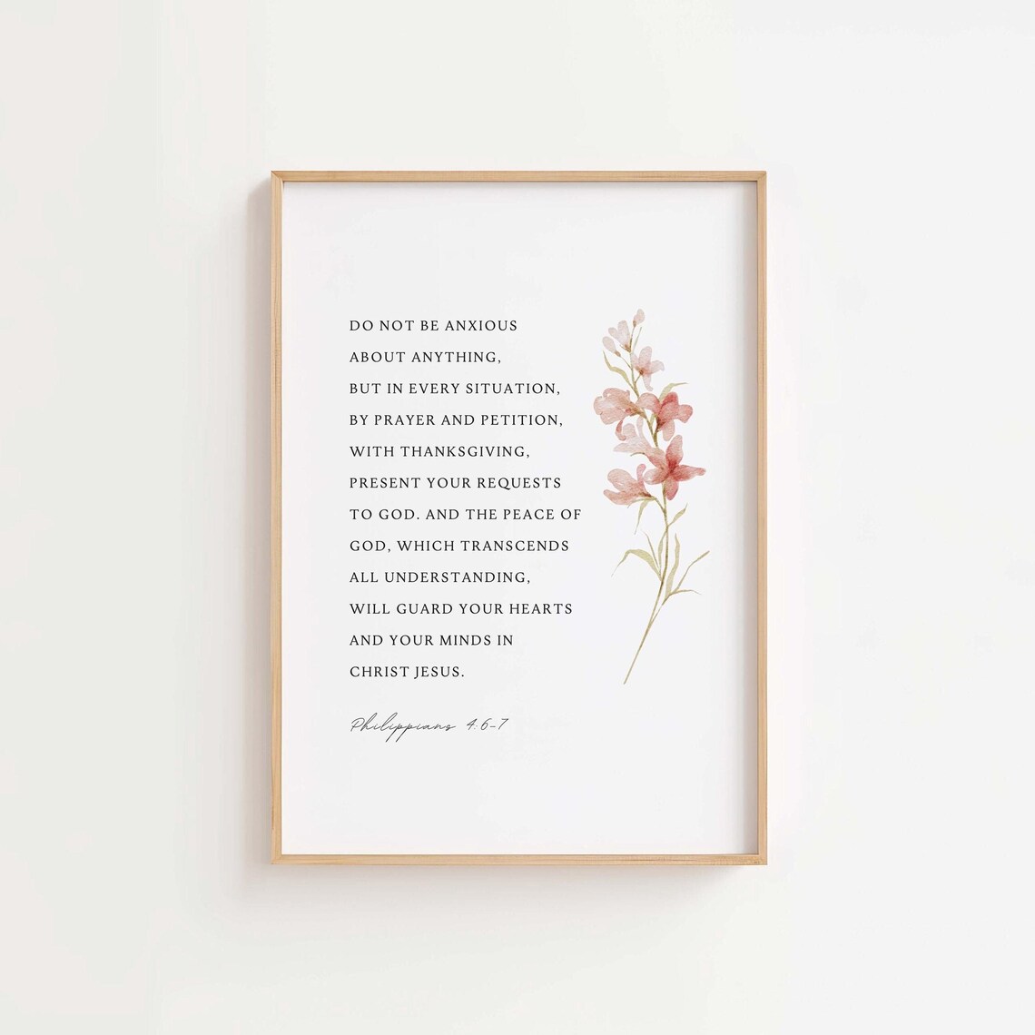 Philippians 467 Do Not Be Anxious About Anything Christian Wall Art Bible Verse Scripture