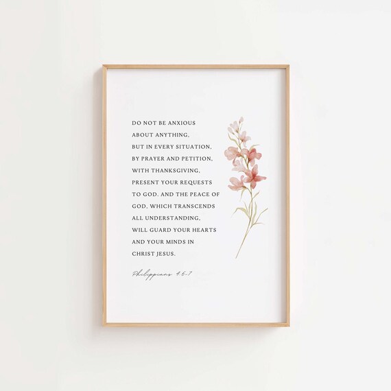 Philippians 467 Do Not Be Anxious About Anything Christian Wall Art Bible Verse Scripture