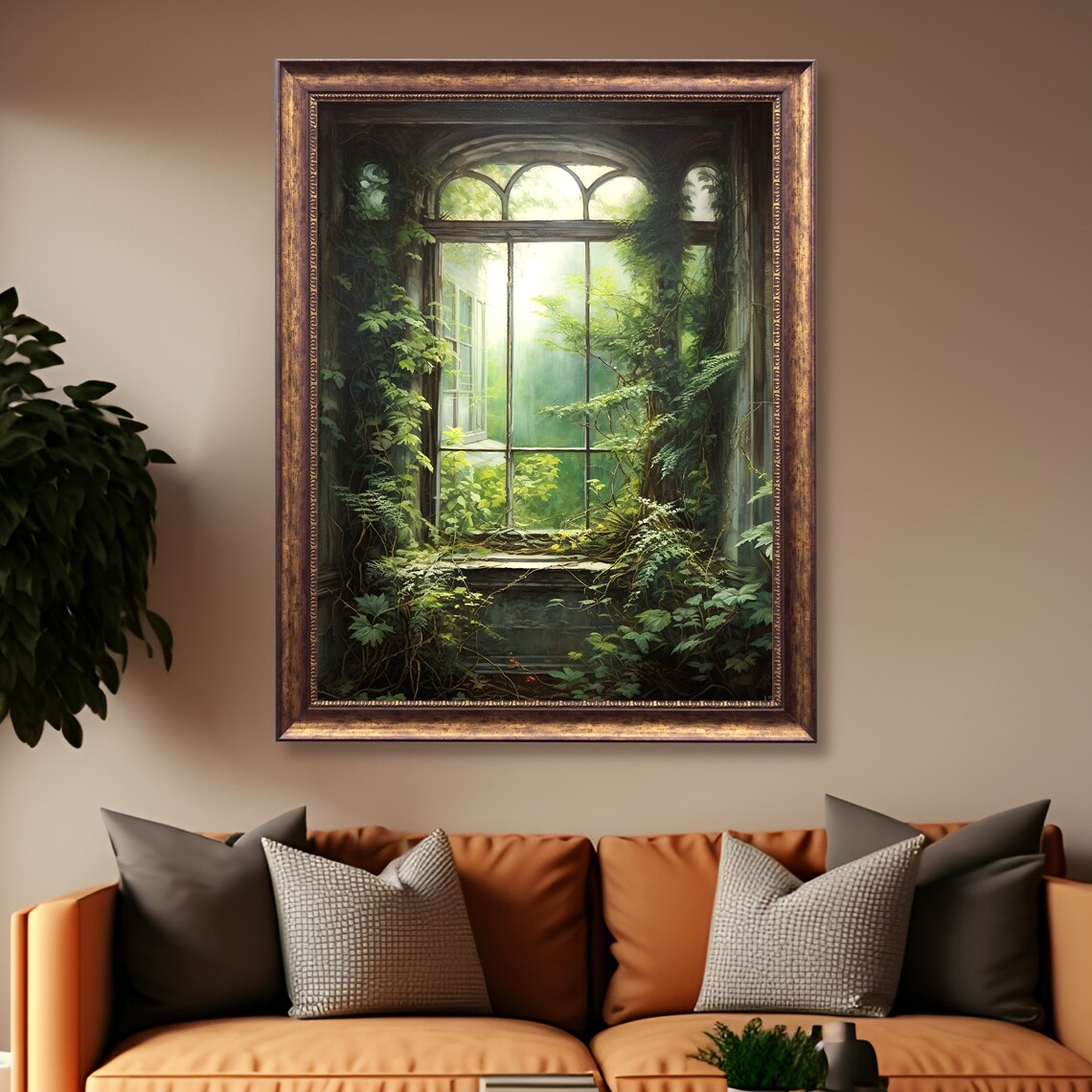 Overgrown Window Botanical, Vintage Dark Academia Art Print - Image 2