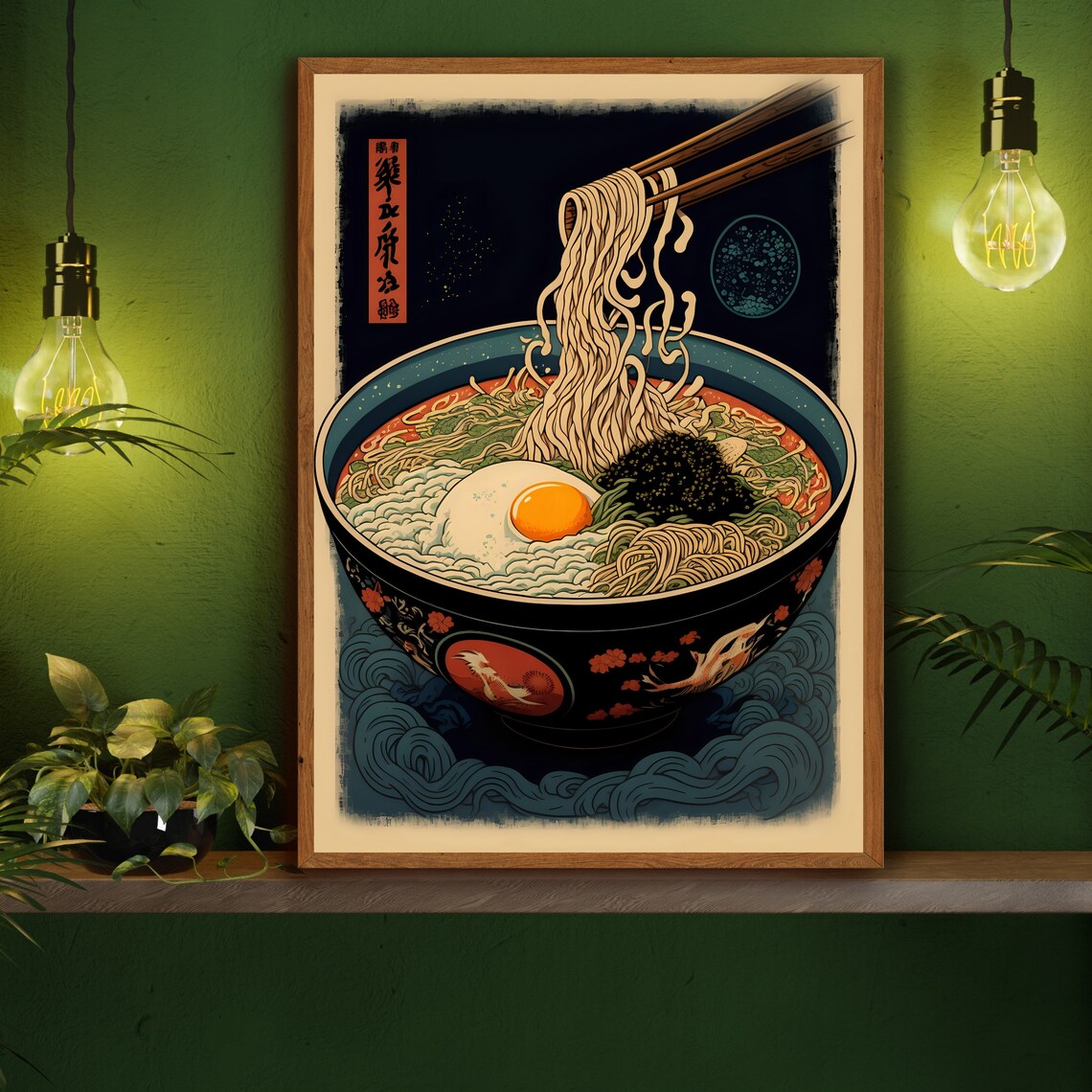 Japanese Ramen Bowl Vintage Ukiyo-E Art Print - Image 2