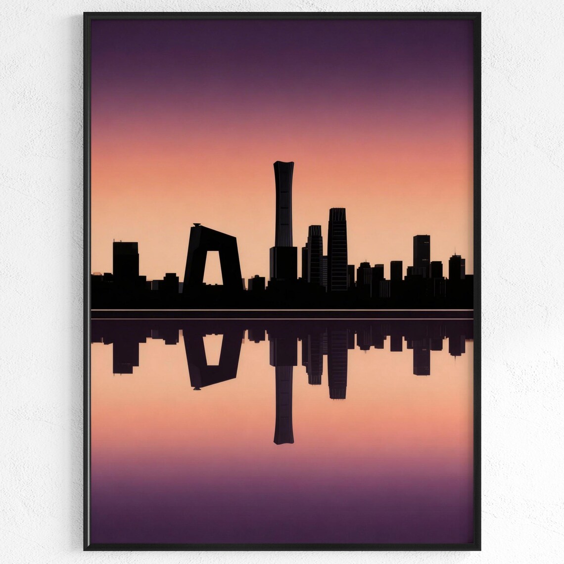 Beijing City Poster Chinese Silhouette Print Minimalist Skyline Decor