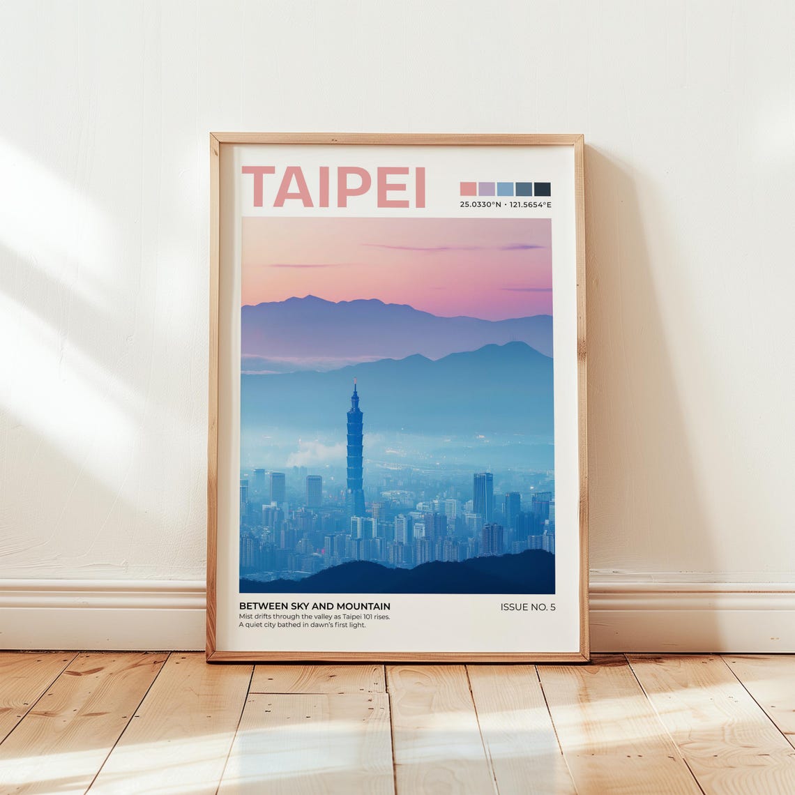 Taipei 101 Print Taiwan Travel Poster Asia Wall Art