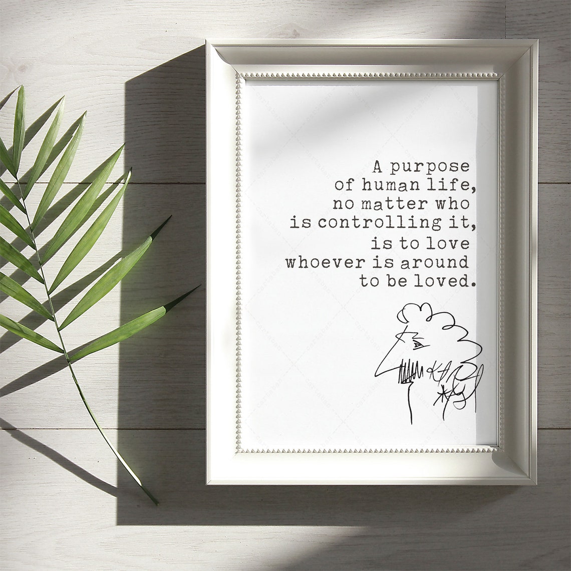 Kurt Vonnegut Quote Book Lovers Gifts Instant Art Poster The Sirens Of Titan Love Whoever Is Around Print Locally - Image 3