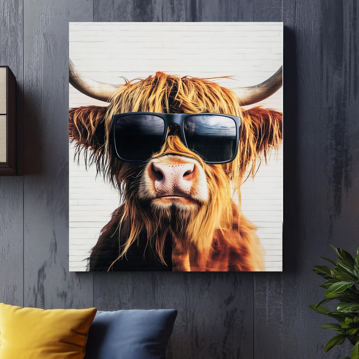 Highland Cow Print, Funny Rock N Roll Style - Image 2