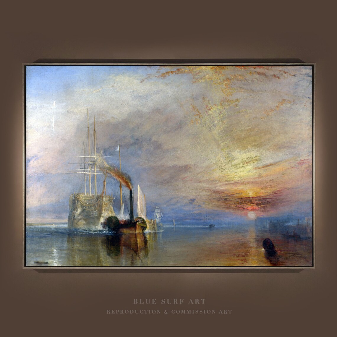 JMW Turner The Fighting Temeraire Ghostly Sunset Warship Poster
