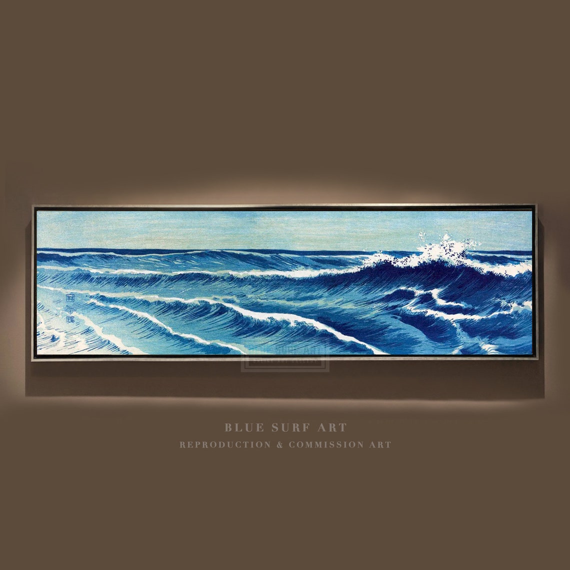 Uehara Konen Ocean Waves Vintage Japanese Blue Wave Art Poster