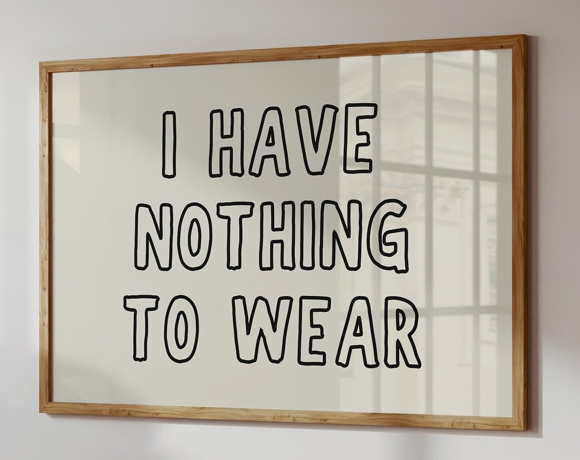 Funny Laundry Retro Typography Art Print, Closet Decor