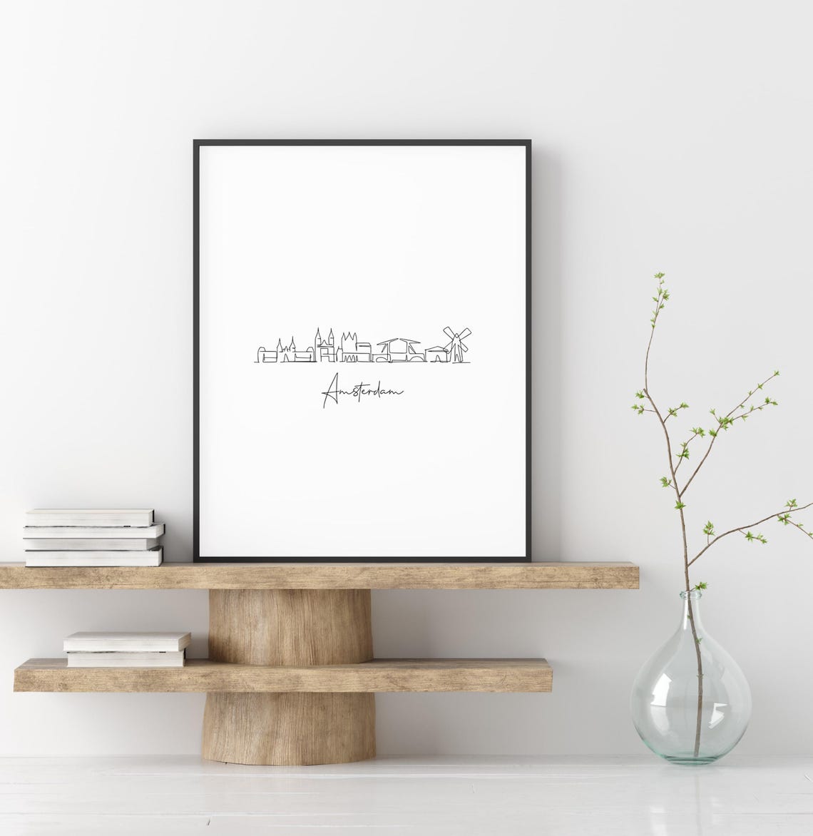 Amsterdam Skyline Line Art Minimalist City Silhouette Travel Poster - Image 3