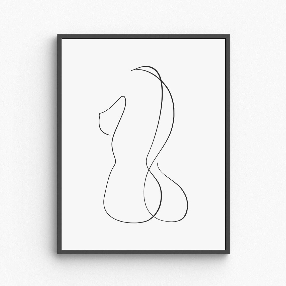 Abstract Nude Female Line Art Minimal Body Curves Modern Art Poster