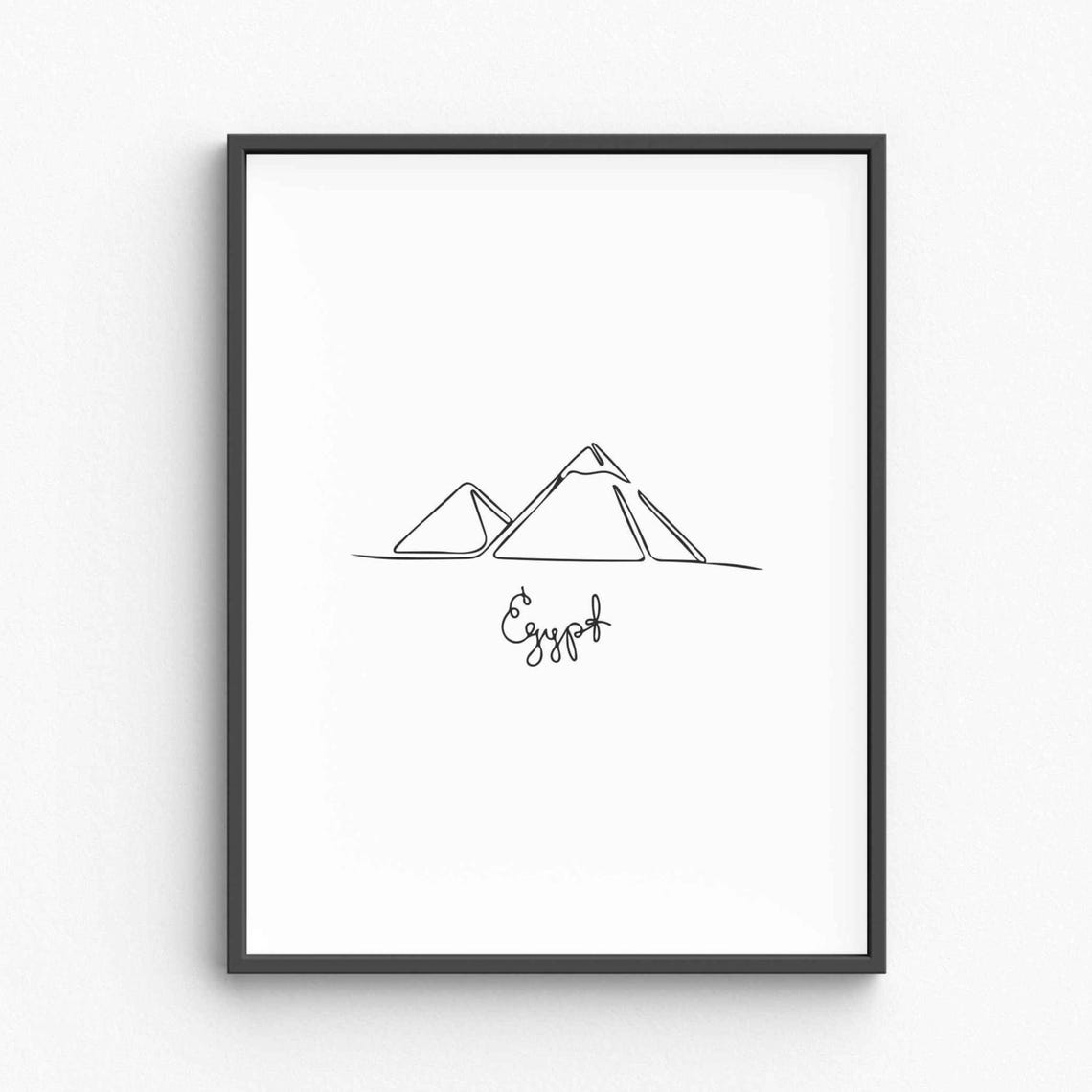 Egypt Line Art Minimalist Egyptian Print Ancient Poster Pyramid Wall Pharaoh Silhouette