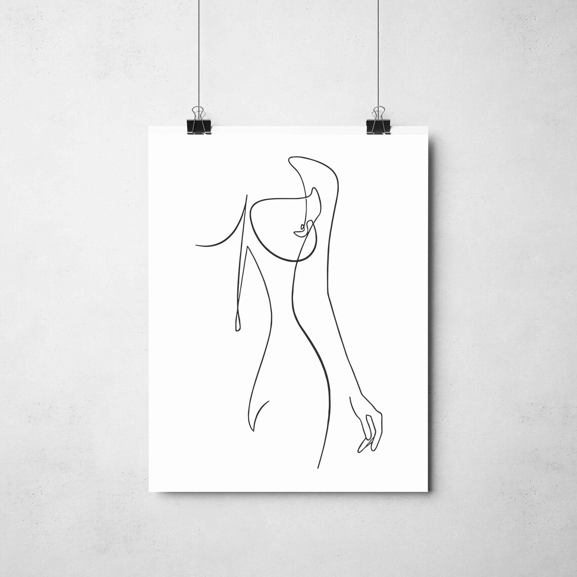 Abstract Female Torso Flowing Line Art Sensual Body Silhouette Decor Poster - Image 2
