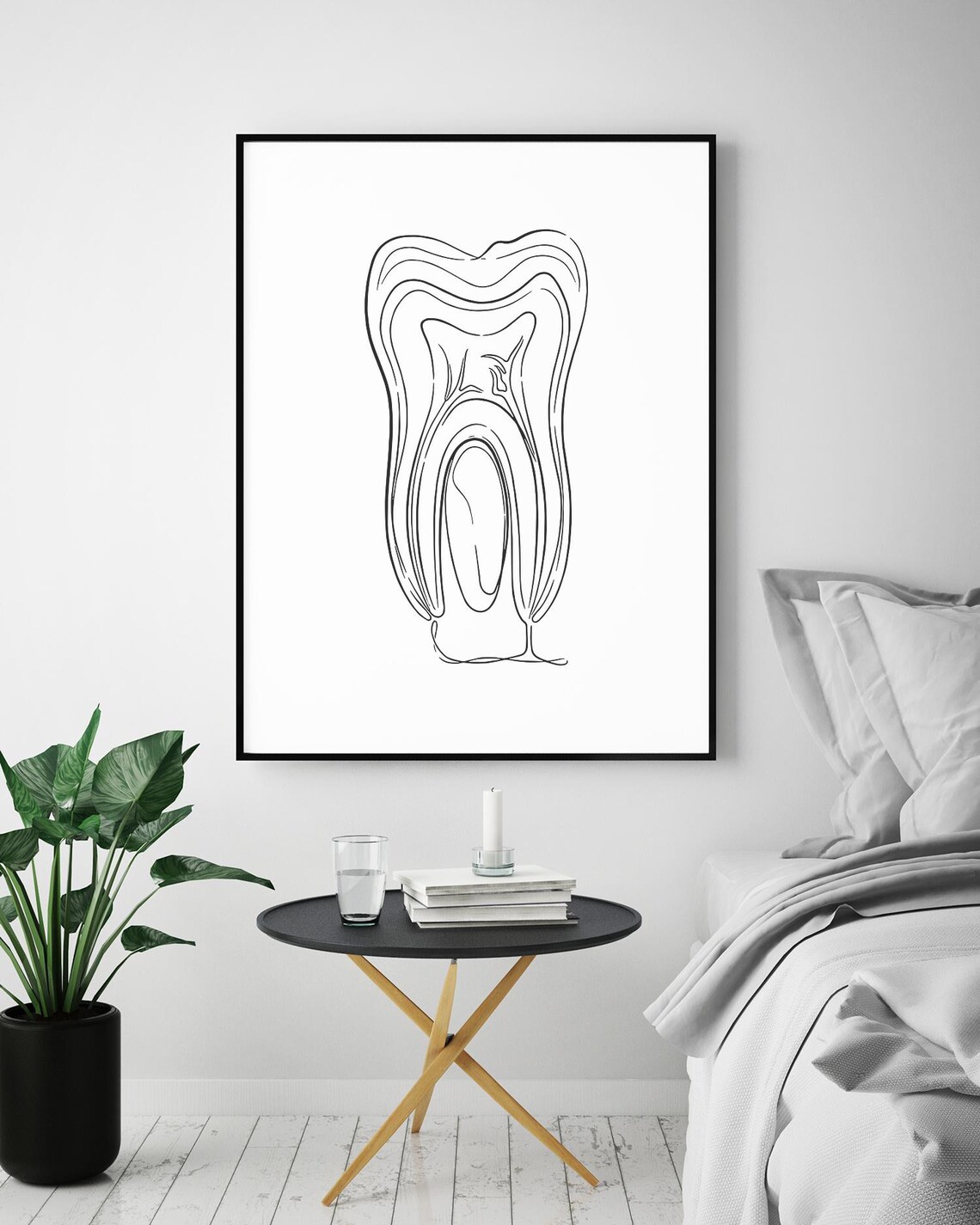 Tooth Anatomy Line Art Dental Medical Illustration Minimalist Poster - Image 5