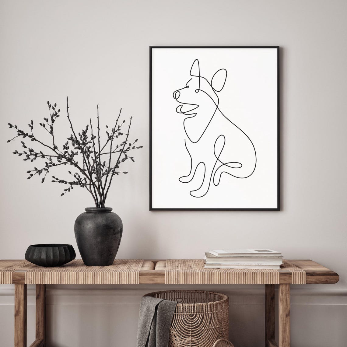 Sitting Dog Continuous One Line Drawing Minimalist Art Poster - Image 4
