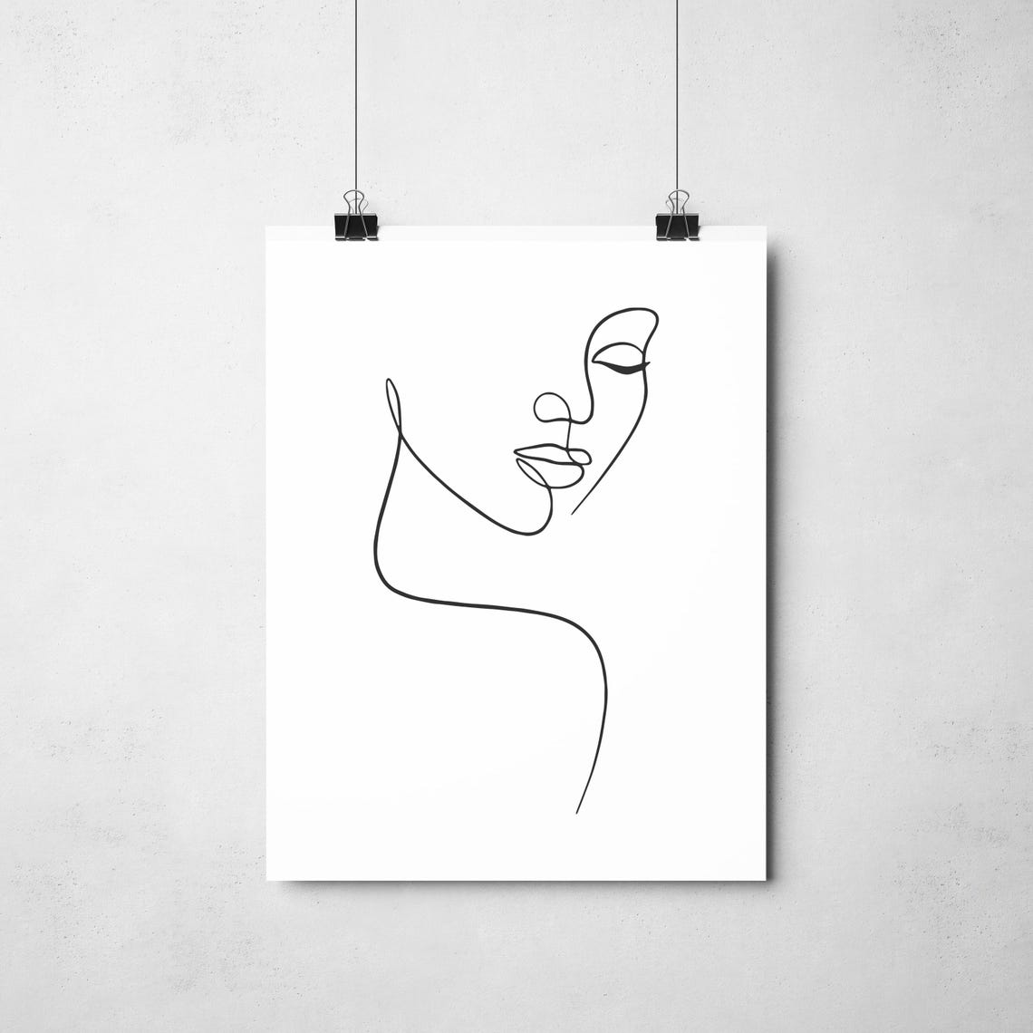 Woman Face One Line Art Elegant Feminine Portrait Minimalist Poster - Image 2
