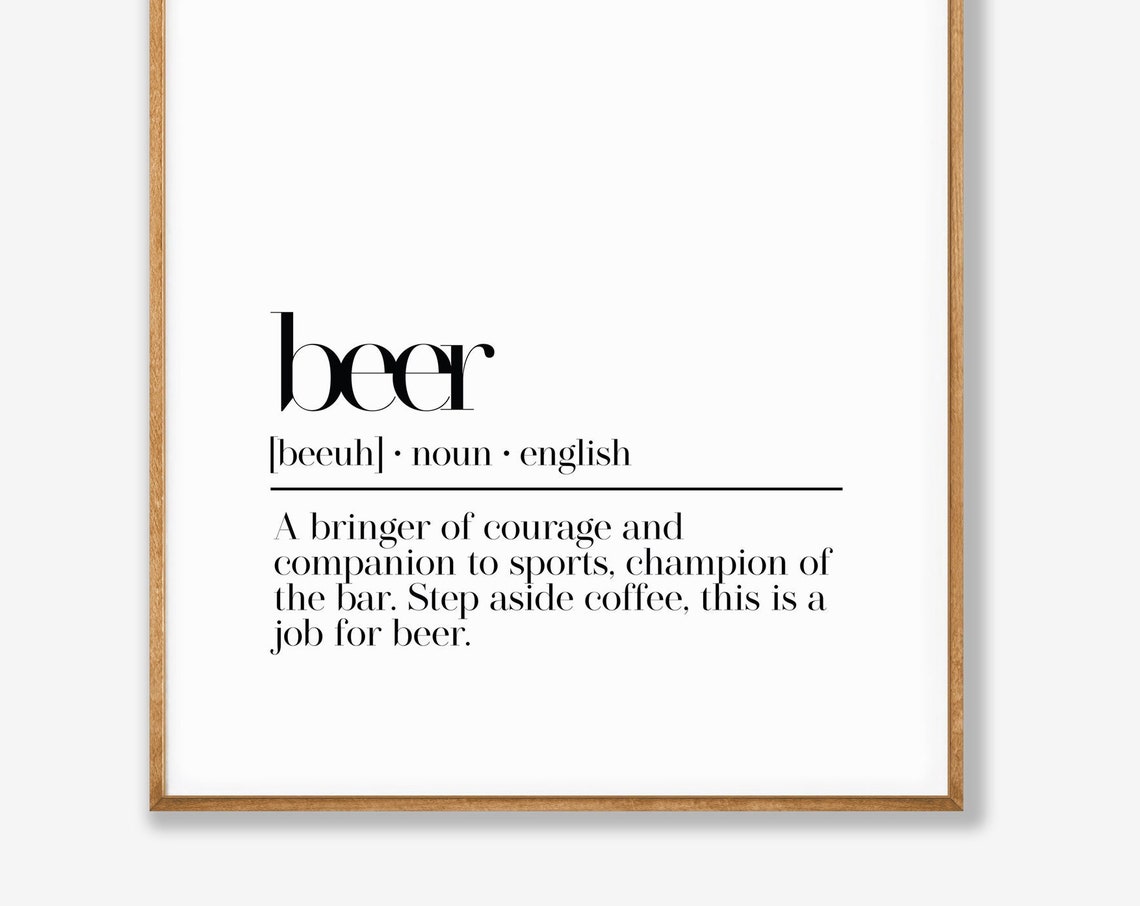 Beer Dictionary Definition Champion of the Home Bar Funny Poster