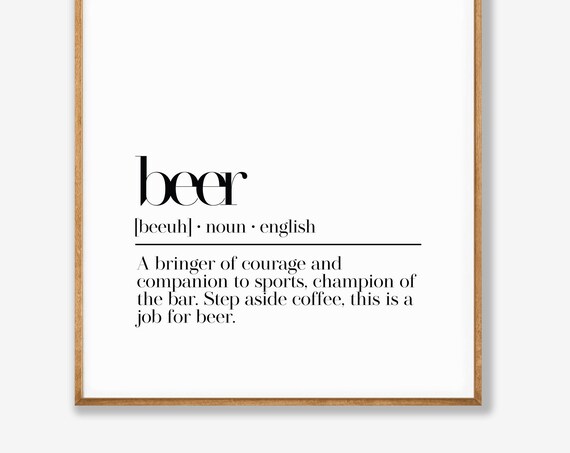 Beer Dictionary Definition Champion of the Home Bar Funny Poster
