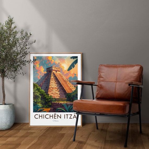 Chichen Itza Mexico Mayan Pyramid Sunset Ancient Wonder Poster