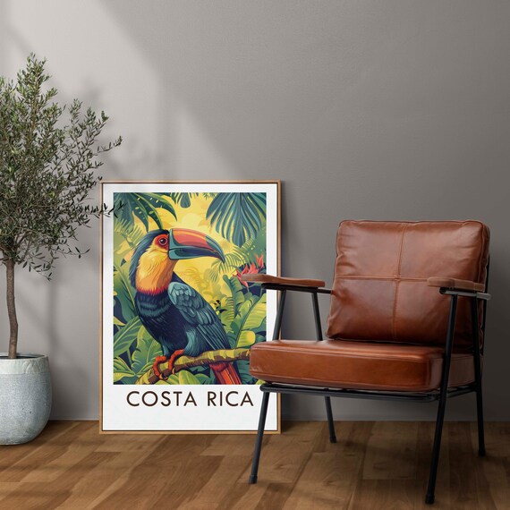 Costa Rica Rainforest Vibrant Colorful Toucan Tropical Bird Poster