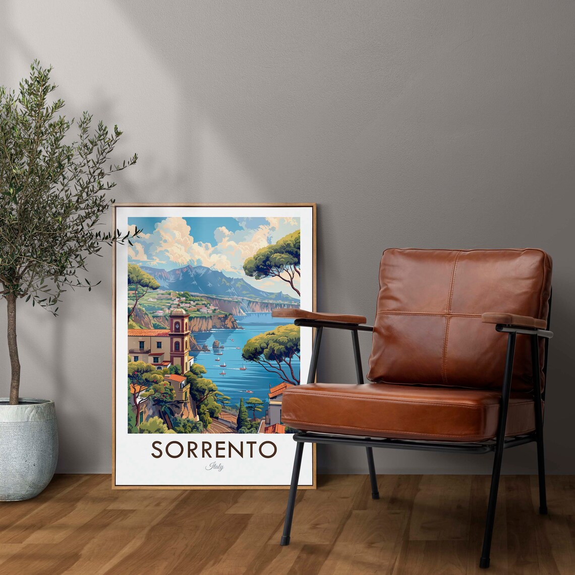 Sorrento Italy Vintage Travel Poster, Home Decor - Image 2