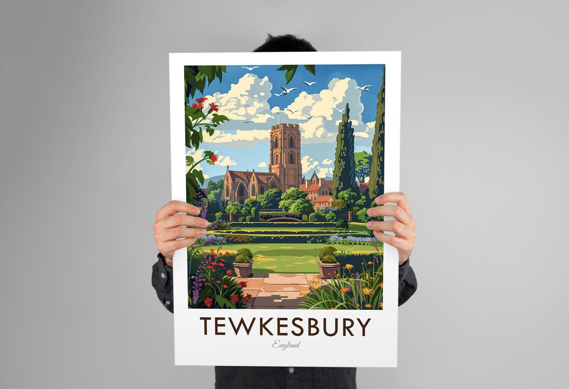 Tewkesbury England Vintage Style Travel Poster - Image 3
