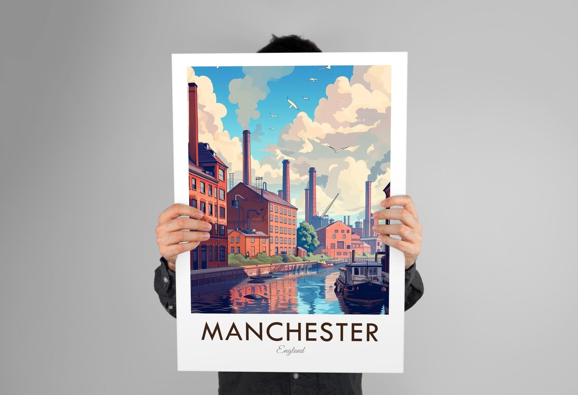 Manchester Industrial Heritage Ship Canal Travel Poster - Image 3
