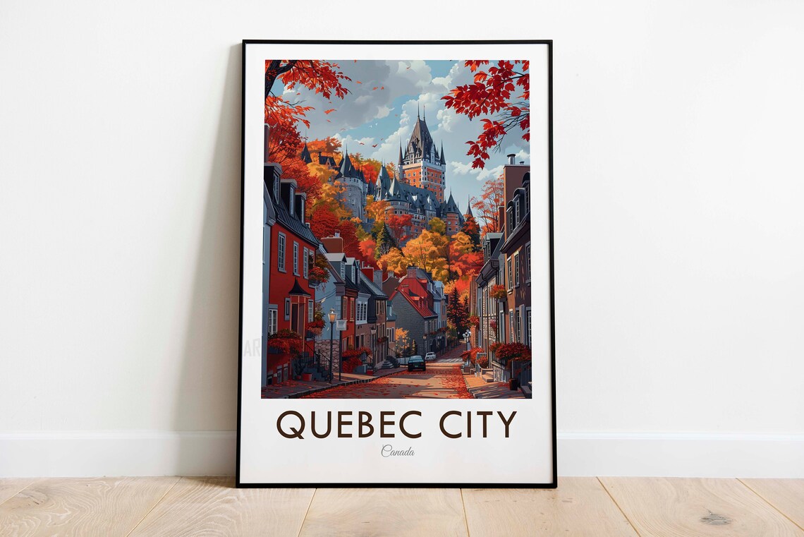 Quebec City Canada Vintage Style Travel Poster - Image 3