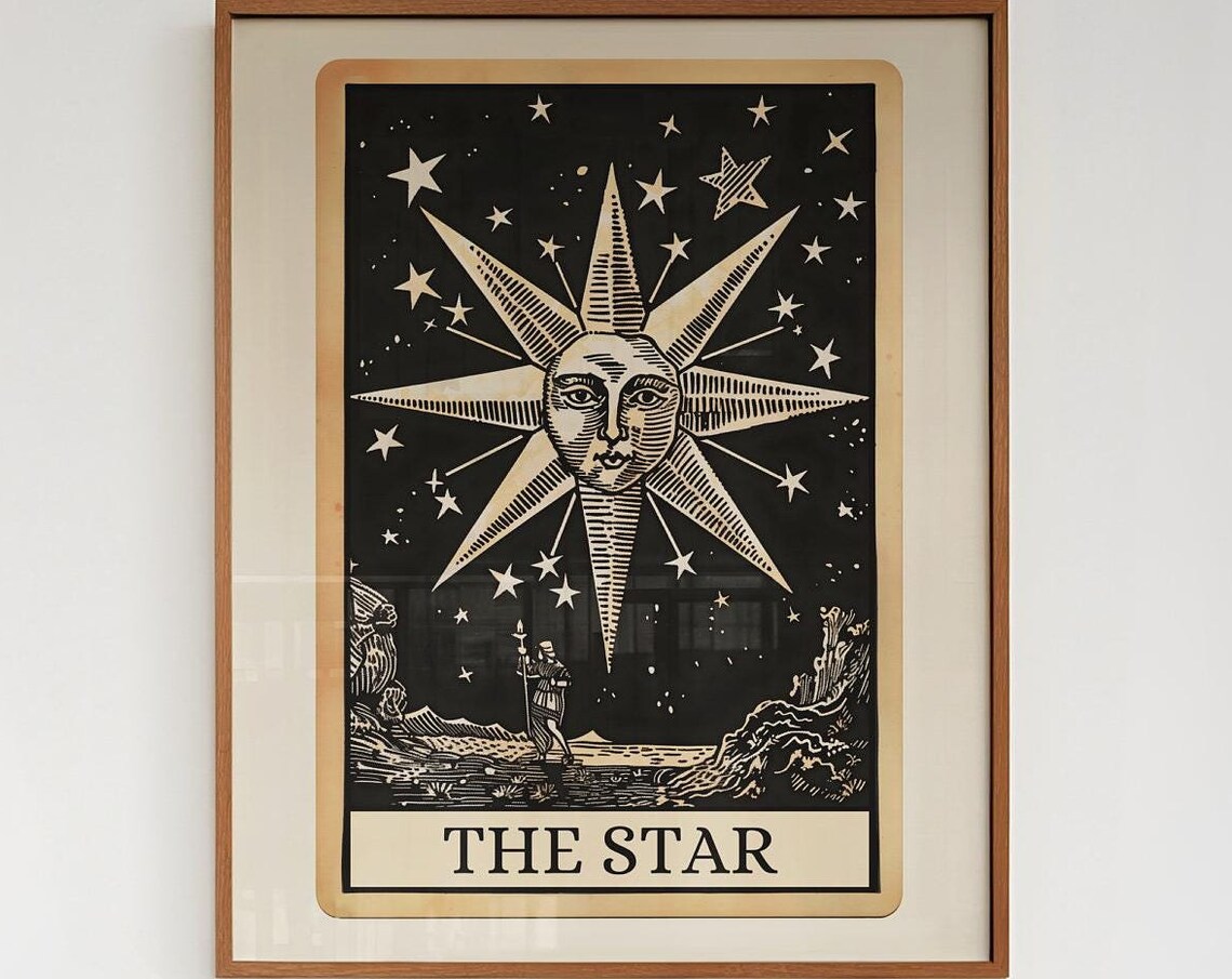 The Star Tarot Card, Mystical Boho Wall Art Print - Image 4