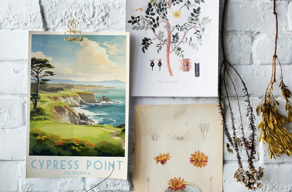 Cypress Point California Cliffside Green Lone Cypress Tree Poster - Image 3