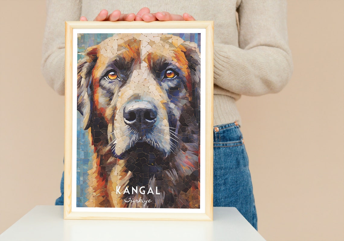 Kangal Dog Mosaic Portrait Warm Earth Tones Breed Art Wall Art - Image 4