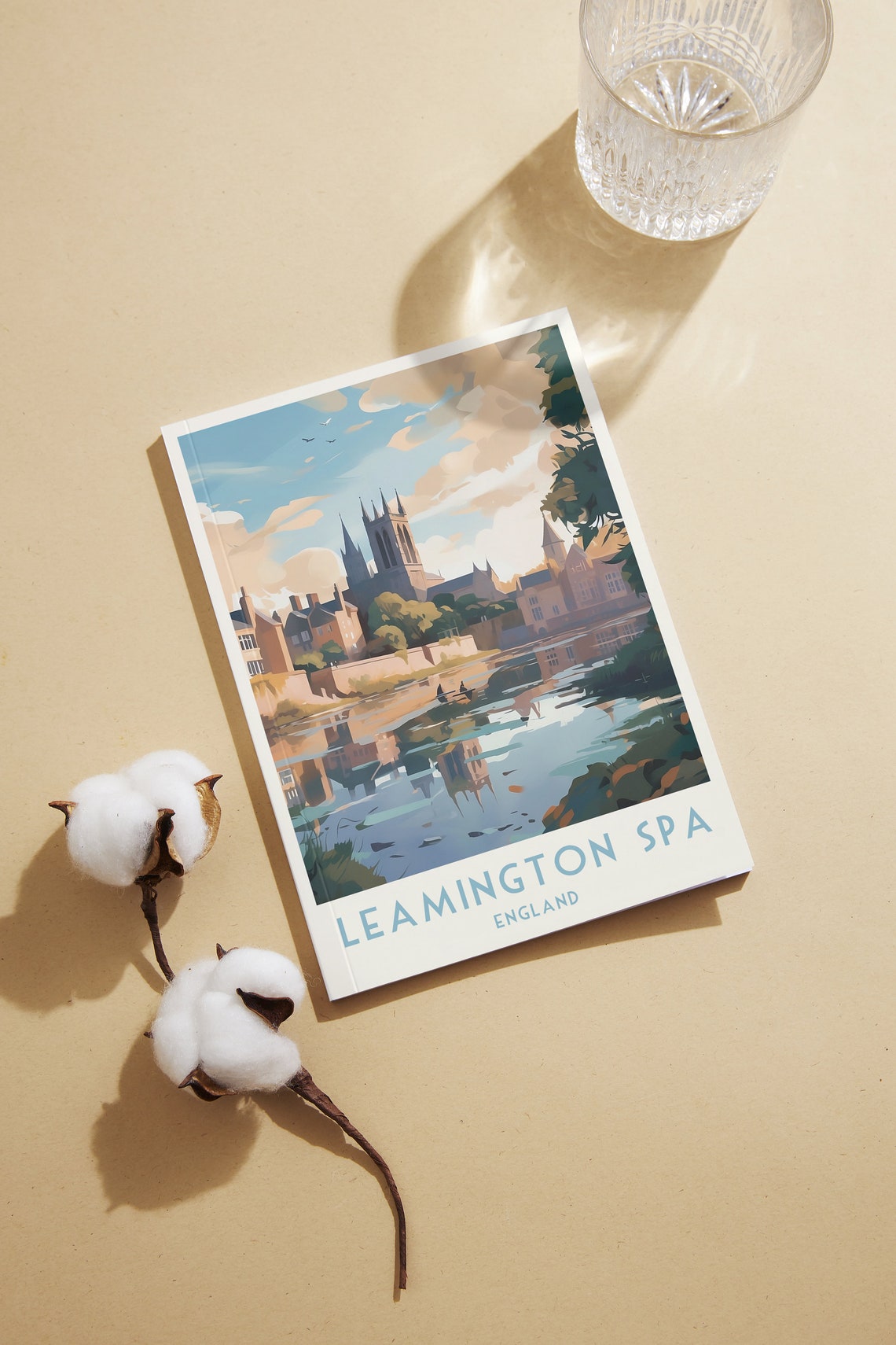 Leamington Spa England Riverside Church Reflection Travel Poster - Image 2