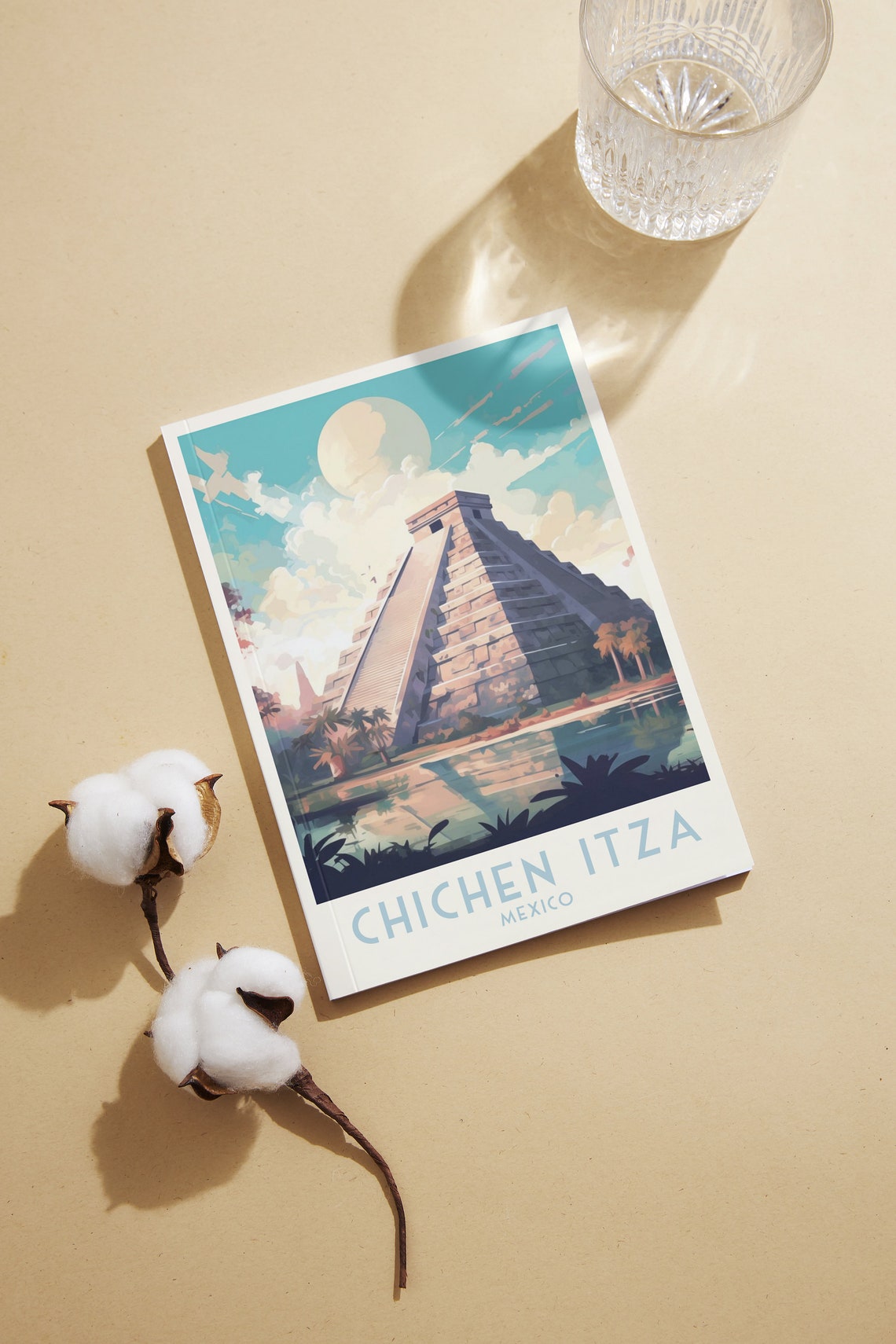 Chichen Itza El Castillo Pyramid in Mexico Travel Poster Art - Image 2