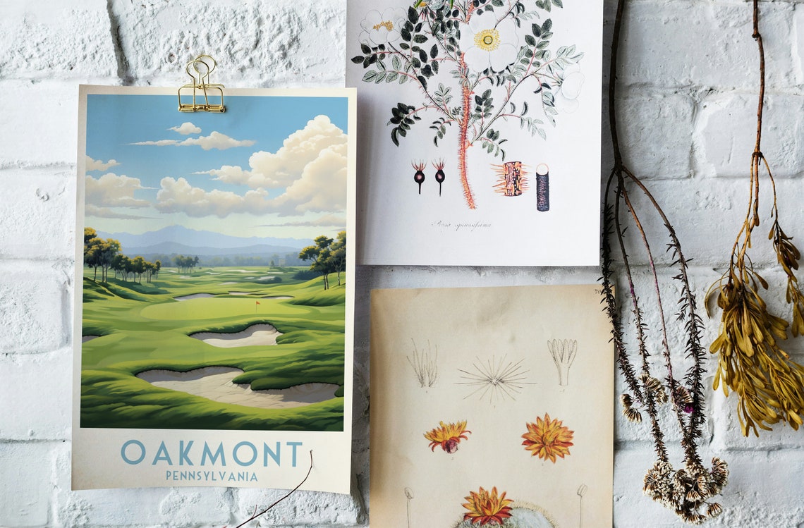Oakmont Pennsylvania Fairway Bunkers Morning Golf Course Poster - Image 3