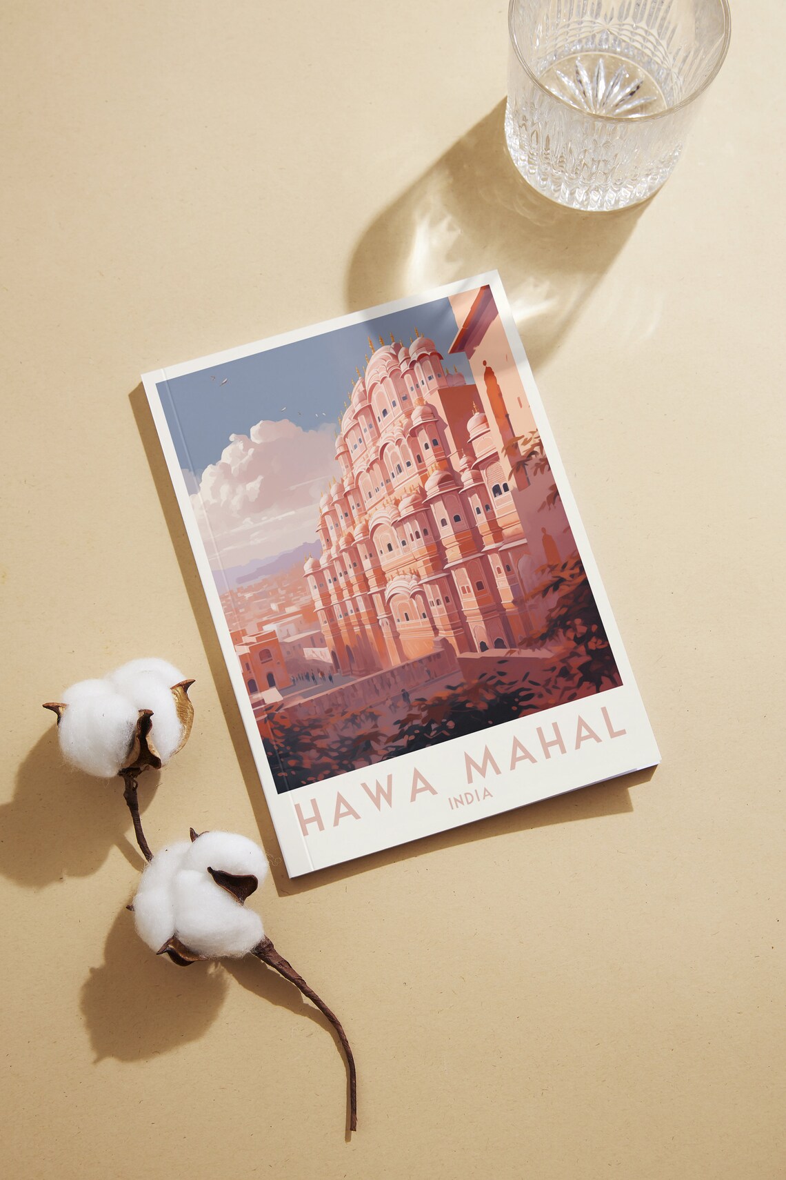 Hawa Mahal Jaipur Pink Palace India Golden Sunset Travel Poster - Image 2