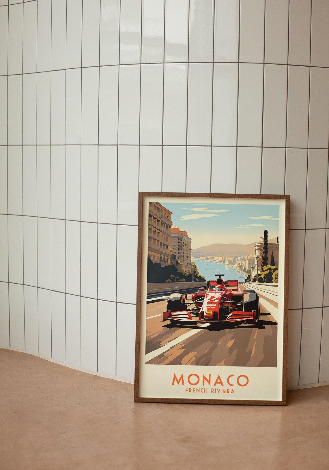 Monaco French Riviera Formula One Race Car Street Travel Poster - Image 3