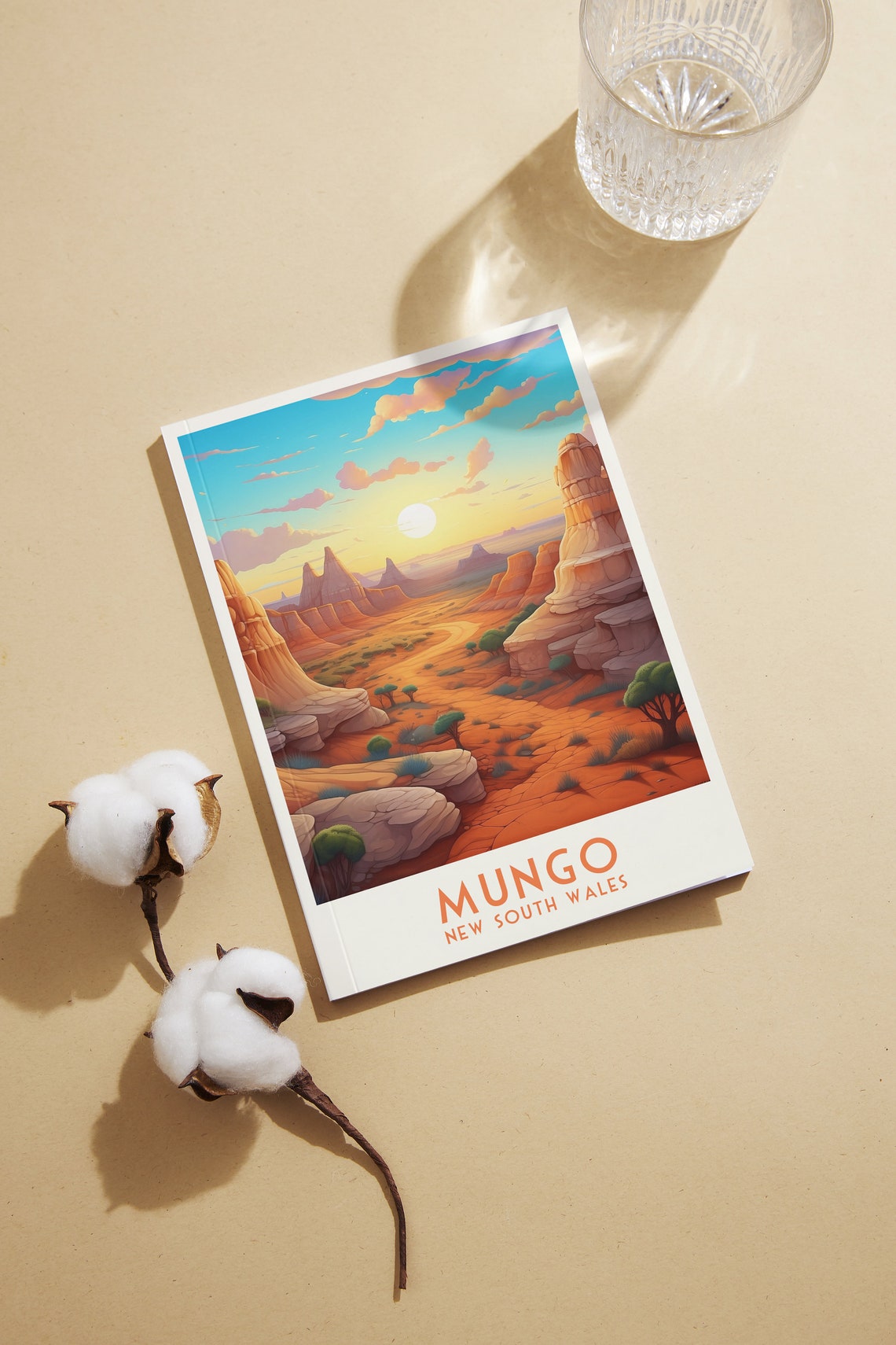 Mungo New South Wales Outback Red Desert Canyon Sunset Poster - Image 2