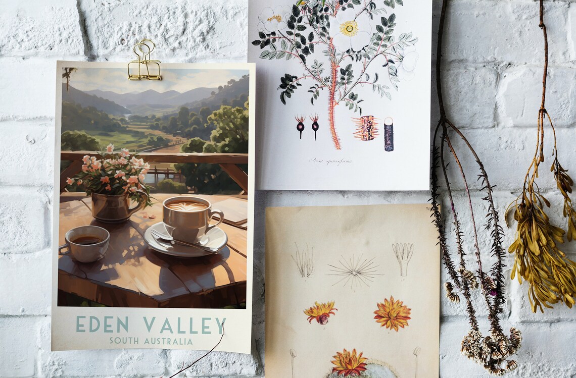 Eden Valley South Australia Poster with Coffee on a Terrace View - Image 4