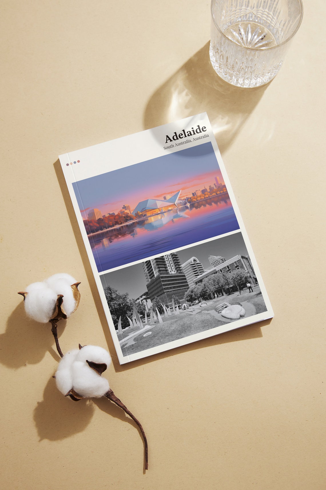 Adelaide South Australia Sunset Waterfront Diptych Travel Poster - Image 2