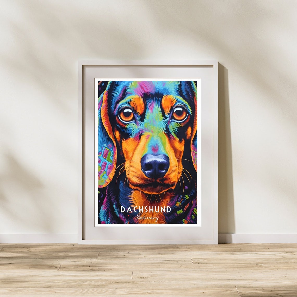 Dachshund Germany Neon Pop Art Dog Breed Portrait Gift Poster - Image 2