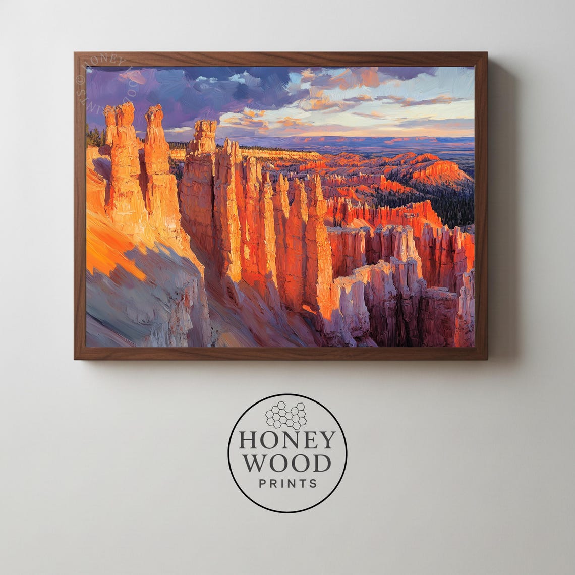 Bryce Canyon Hoodoos Sunset Warm Desert Southwest Painting Poster