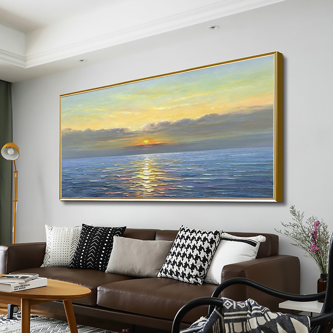 Abstract Sunrise Ocean Landscape Art Print - Image 3