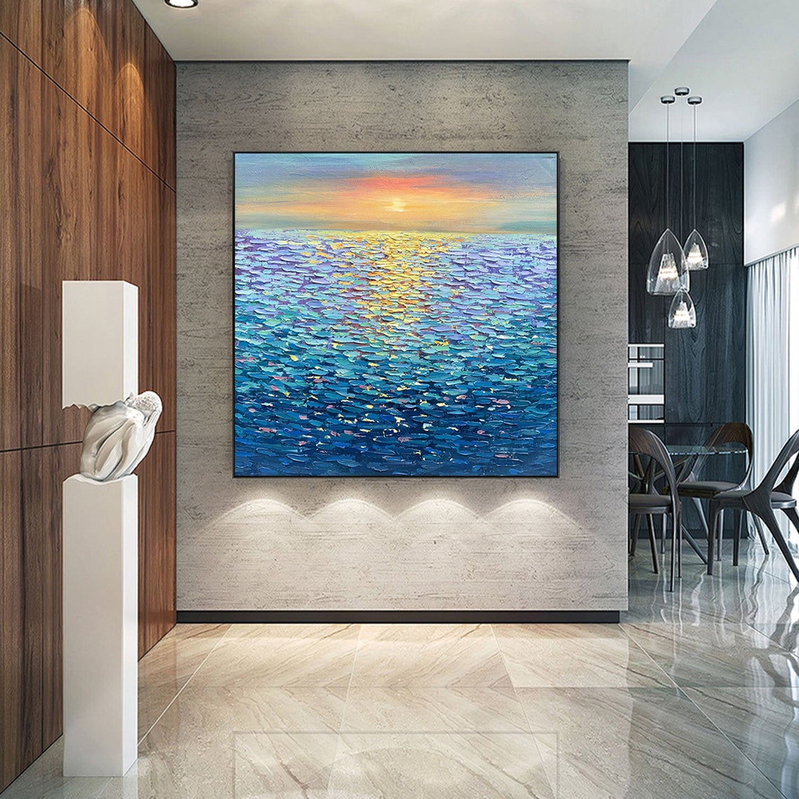 Glowing Sunset Reflection Shimmering Over Ocean Waves Poster - Image 4