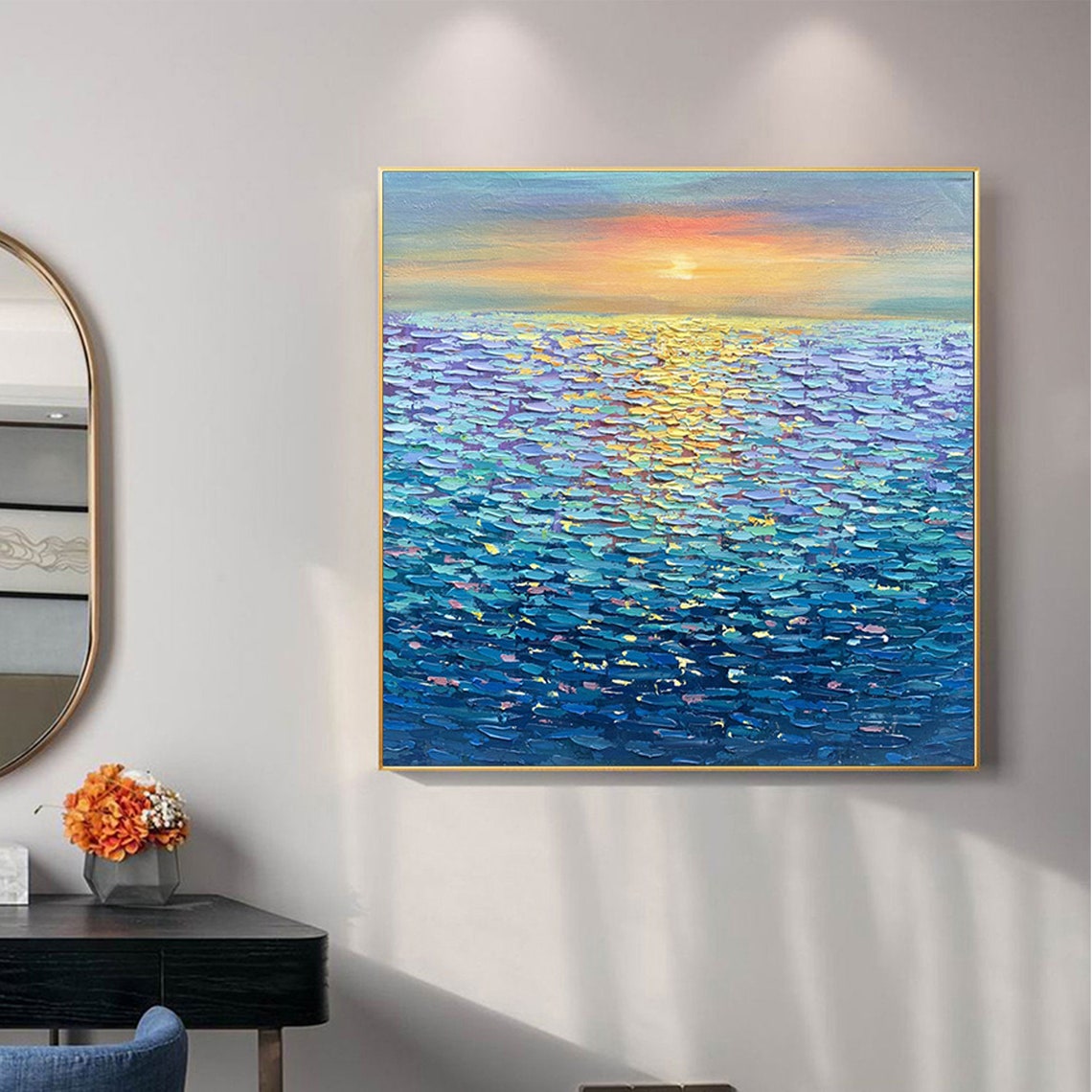 Glowing Sunset Reflection Shimmering Over Ocean Waves Poster - Image 6