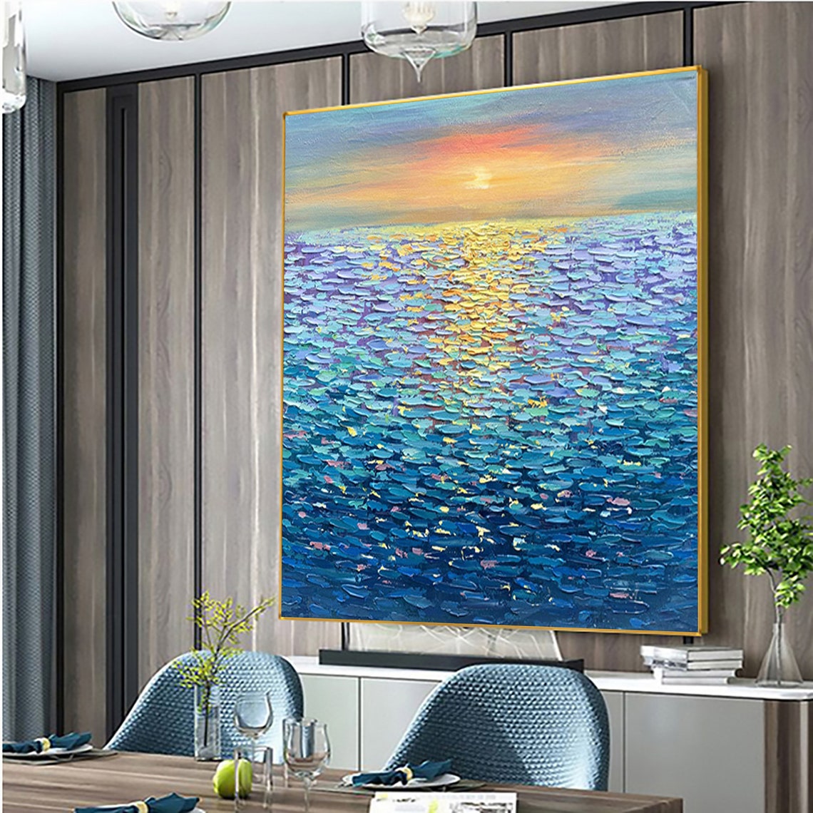 Glowing Sunset Reflection Shimmering Over Ocean Waves Poster - Image 3