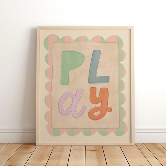 Play Poster For Kids Bedroom Nursery Or Playroom Childrens Playgroup Decor Cute Art Unframed Print